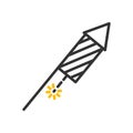 Firework Rocket icon. Vector thin line festive object illustration
