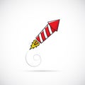 Firework Rocket Illustration Symbol Icon or Label