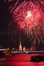 Firework in Sankt-Peterburg. Russia.