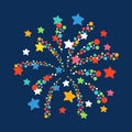 Firework shapes colorful festive vector icon.