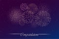 Firework show on night sky background. Independence day concept Royalty Free Stock Photo