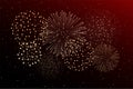 Firework show on night sky background. Independence day concept