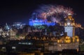 Firework in the sky over the Edinburgh Royalty Free Stock Photo