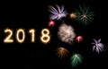 2018 firework sparkler bright glowing new years Royalty Free Stock Photo