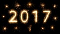 2017 firework sparkler bright glowing new years Royalty Free Stock Photo