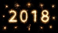 2018 firework sparkler bright glowing new years Royalty Free Stock Photo