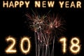 2018 firework sparkler bright glowing new years Royalty Free Stock Photo