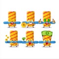 Firework spinner cartoon character with cute emoticon bring money