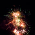 Firework streaks in night sky, celebration Royalty Free Stock Photo