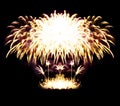 Firework streaks in night sky, celebration Royalty Free Stock Photo