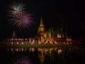 Firework in Sukhothai Historical Park