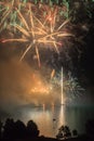 Firework on a swiss lake