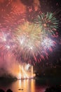 Firework on a swiss lake