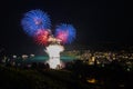 Firework on a swiss lake