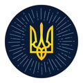 Firework and ukrainian national emblem. Vector color illustration