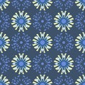 Firework Vector Abstract Repeat Pattern In Navy Blue And Yellow