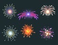 Firework vector illustration celebration holiday event night explosion light festive party Royalty Free Stock Photo