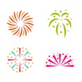 Firework vector illustration celebration holiday event night explosion light festive party Royalty Free Stock Photo