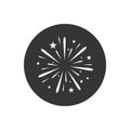 Firework white icon. Sign vector on gray in flat style