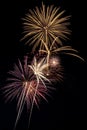 Beautiful fireworks display lights up the nighttime sky Royalty Free Stock Photo