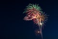 Beautiful fireworks display lights up the nighttime sky Royalty Free Stock Photo