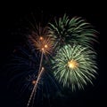 Beautiful fireworks display lights up the nighttime sky