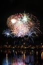 Fireworks at Ala Moana Beach Park Royalty Free Stock Photo