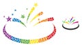 Rainbow Fireworks Area Composition Icon of Spheres Royalty Free Stock Photo