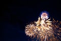 Fireworks on the background of the cloudy night sky. 4th of July - American Independence Day USA Royalty Free Stock Photo