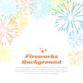 Fireworks Background. Colorful Salute on White.