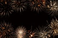 Fireworks background with copyspace, new year and holiday night party background Royalty Free Stock Photo