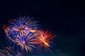 Fireworks on the background of the dark night sky. 4th July - American Independence Day Royalty Free Stock Photo