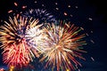 Fireworks on the background of the dark night sky. 4th July - American Independence Day Royalty Free Stock Photo