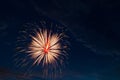 Fireworks on the background of the dark night sky. 4th July - American Independence Day Royalty Free Stock Photo