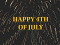 Fireworks Background With Happy 4th Of July Text Royalty Free Stock Photo