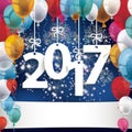 2017 Fireworks Balloons Banner Royalty Free Stock Photo