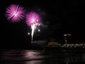 Fireworks at the beach Royalty Free Stock Photo