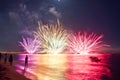 Fireworks beach of Forte dei Marmi Italy Royalty Free Stock Photo