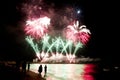 Fireworks beach of Forte dei Marmi Italy Royalty Free Stock Photo