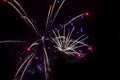Fireworks on black background. For celebration design. Abstract bright firework display background. Royalty Free Stock Photo