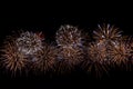 Fireworks on black background for celebration design. Abstract firework display. Royalty Free Stock Photo