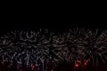 Fireworks on black background. For celebration design. Abstract firework background. Royalty Free Stock Photo