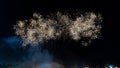 fireworks on a black background Frame or border from golden sparks and firecrackers isolated on new year Royalty Free Stock Photo