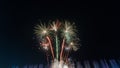 fireworks on a black background Frame or border from golden sparks and firecrackers isolated on new year Royalty Free Stock Photo