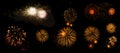 Fireworks on a black background isolated Royalty Free Stock Photo