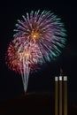 Fireworks blast off of Pilot Butte in Bend, Oregon