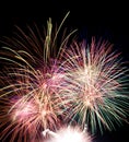 fireworks blasts on black sky Royalty Free Stock Photo