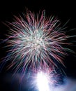 Fireworks blasts on black sky Royalty Free Stock Photo