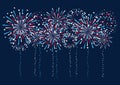 Fireworks border for Independence day Royalty Free Stock Photo