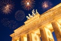 Fireworks at brandenburger tor